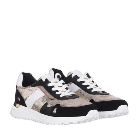 michael kors monroe trainer black gold|Michael Michael Kors Monroe Trainer Sneakers .